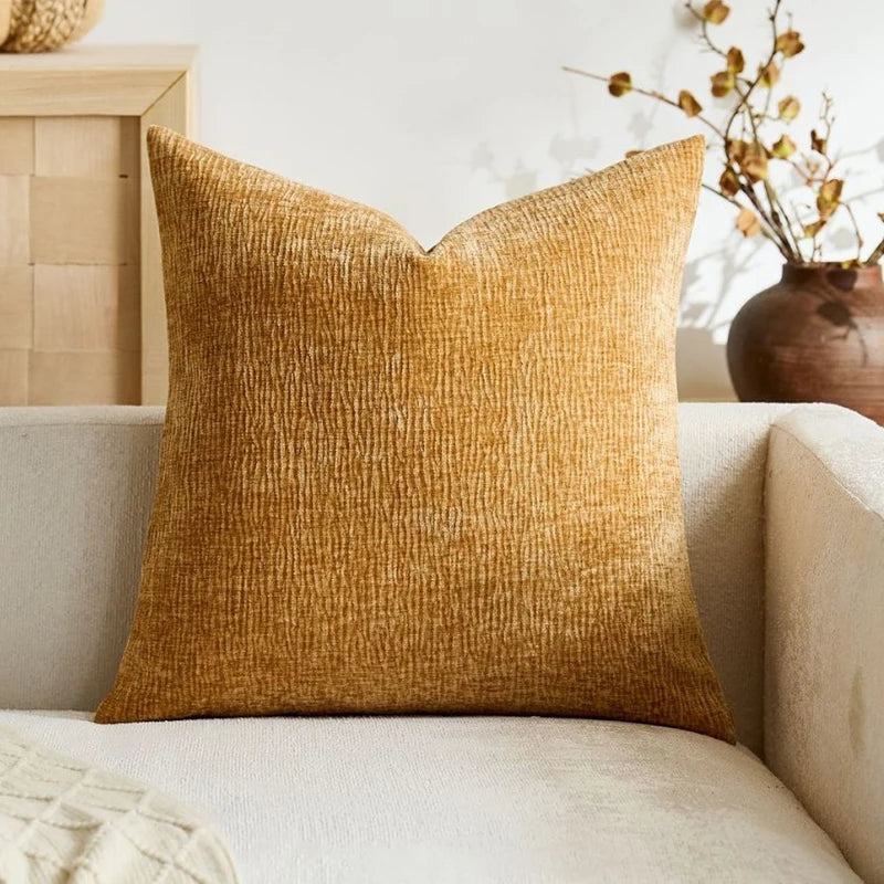 Khaki Chenille Decorative Cushion Cover