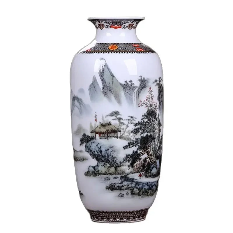 Jingdezhen Ceramic Vase — Vintage Chinese Traditional Animal Design Fine Porcelain Home Decor