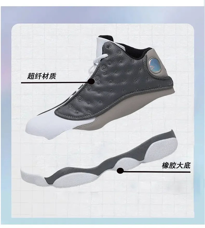 Outdoor Court Basketball Shoes Non Slip Rubber Sole Wear Resistant High Top Design Breathable Comfort Daily Training Athletic