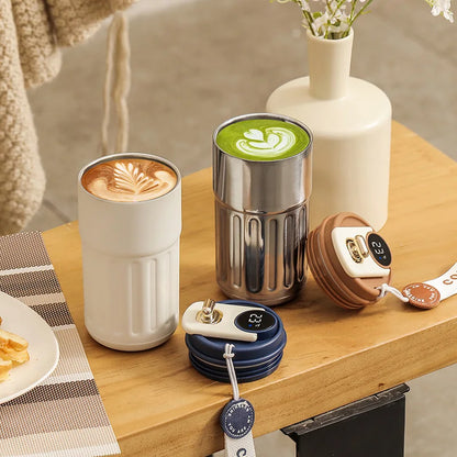 Smart Temperature Display Thermos Bottle 450ml – 316 Stainless Steel Portable Coffee Mug