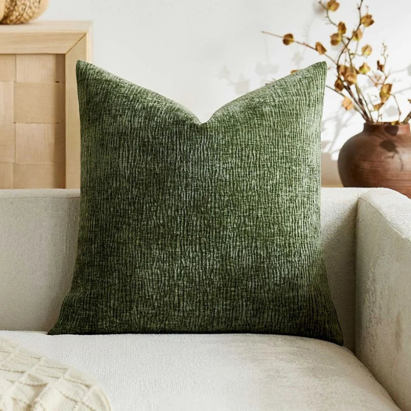 Khaki Chenille Decorative Cushion Cover