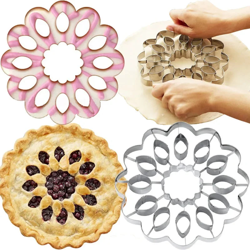 Stainless Steel Sunflower Shape Pie Crust Cutter Large Size High Quality Pasty Molds Cookie Biscuit Stamp Cake Decorating Tools