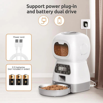 3.5L Automatic WiFi Pet Feeder — Smart Scheduling, Voice Recorder & Slow-Feed Design