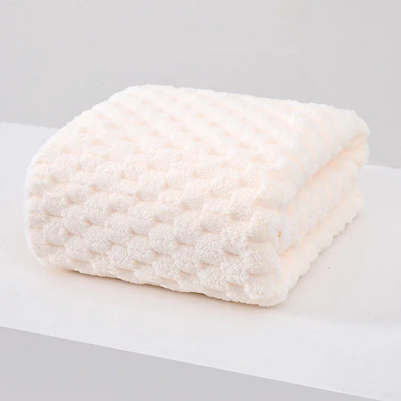 Coral Velvet Bath Towel, Thick Quick-Dry Microfiber