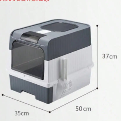 Fully Enclosed Cat Litter Box, Top Entry & Drawer