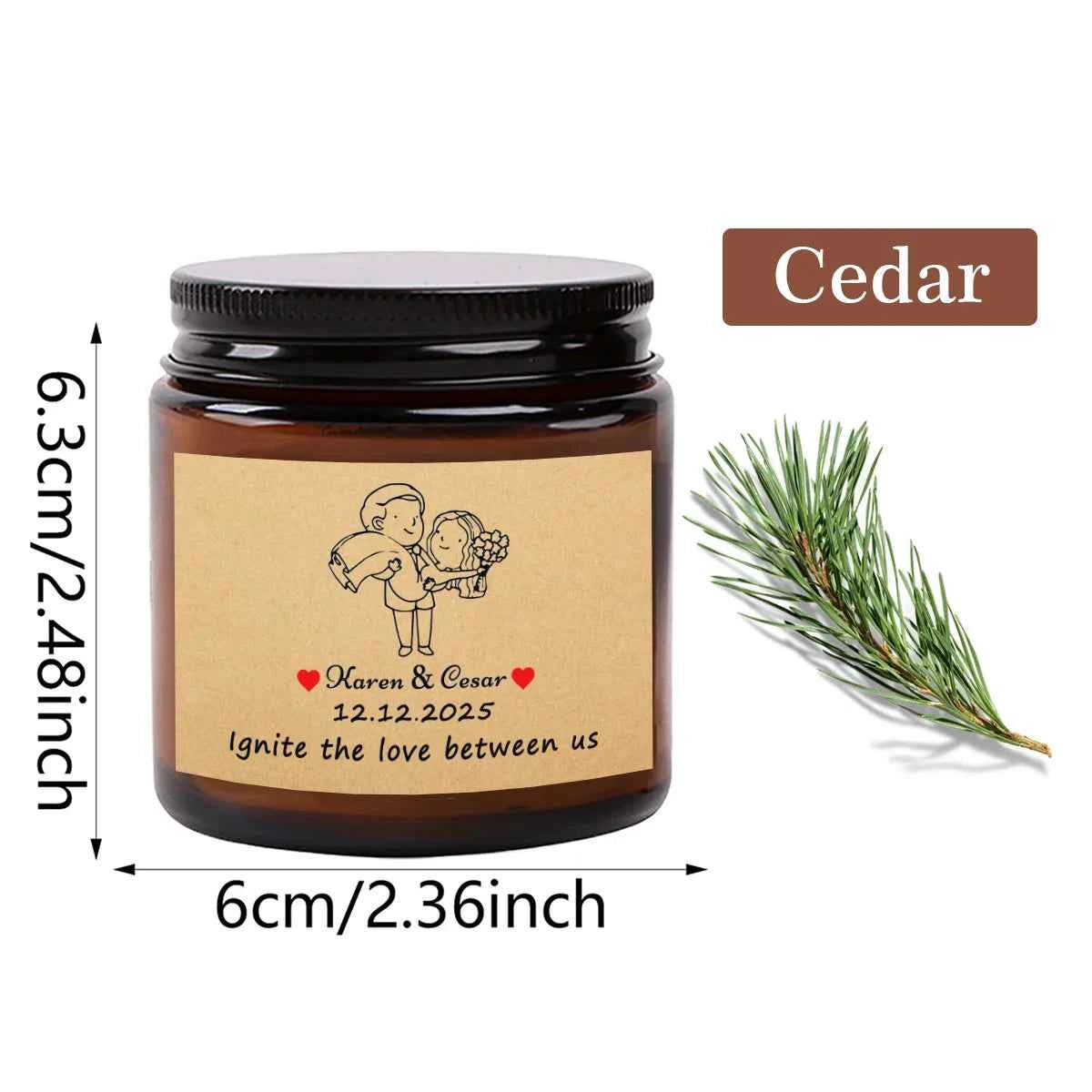 2.4-ounce custom souvenir personalized scented candles, an excellent gift for birthday parties and weddings.