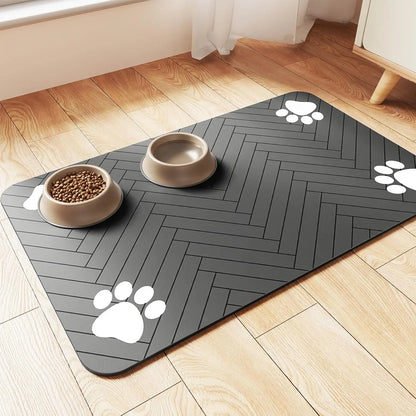Absorbent Pet Feeding Mat — Waterproof Non-Slip Placemat for Dog & Cat Food Bowls