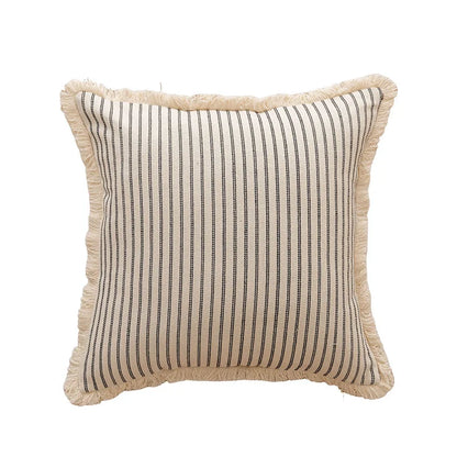 Modern Striped Pillow Covers Minimalist Bohemian Sofa Cushion Cases Stylish Tassel Throw Pillowcase Cozy Bedroom Decor Covers