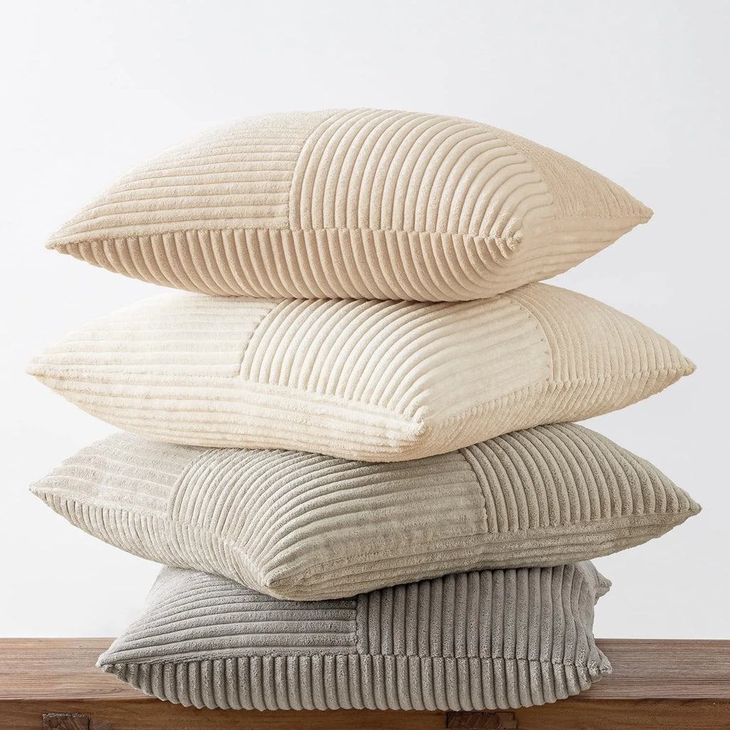 Neutral Corduroy Decorative Cushion Cover