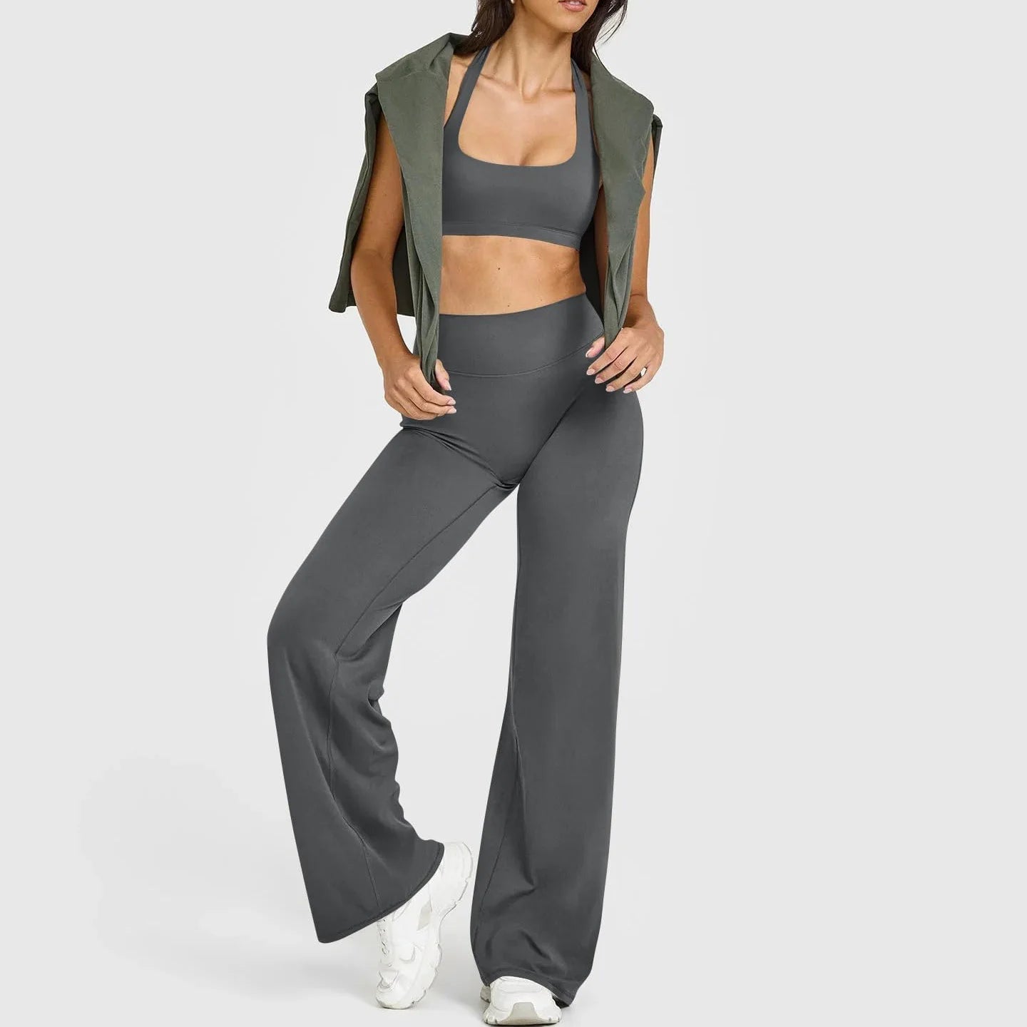 Women's High Waist Wide Leg Yoga Pants — Flare Leggings Tummy Control Lounge Pants