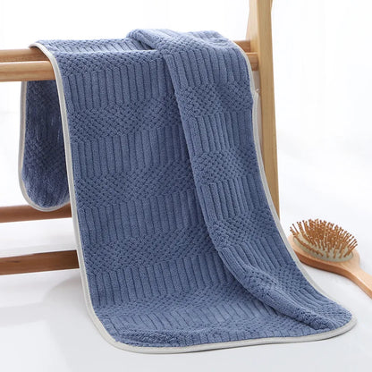 5-Piece Coral Fleece Lucky Grid Towel Set — Quick-Drying