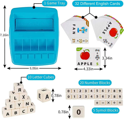 Educational Toys Learning Games for Kids 2 in 1 Matching Letter Spelling Number Cognition Early Math Game for Boys Girls Gifts