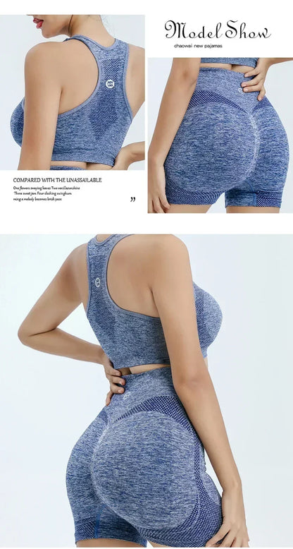 Women’s Seamless Yoga Set — Sports Bra, Shorts & Leggings