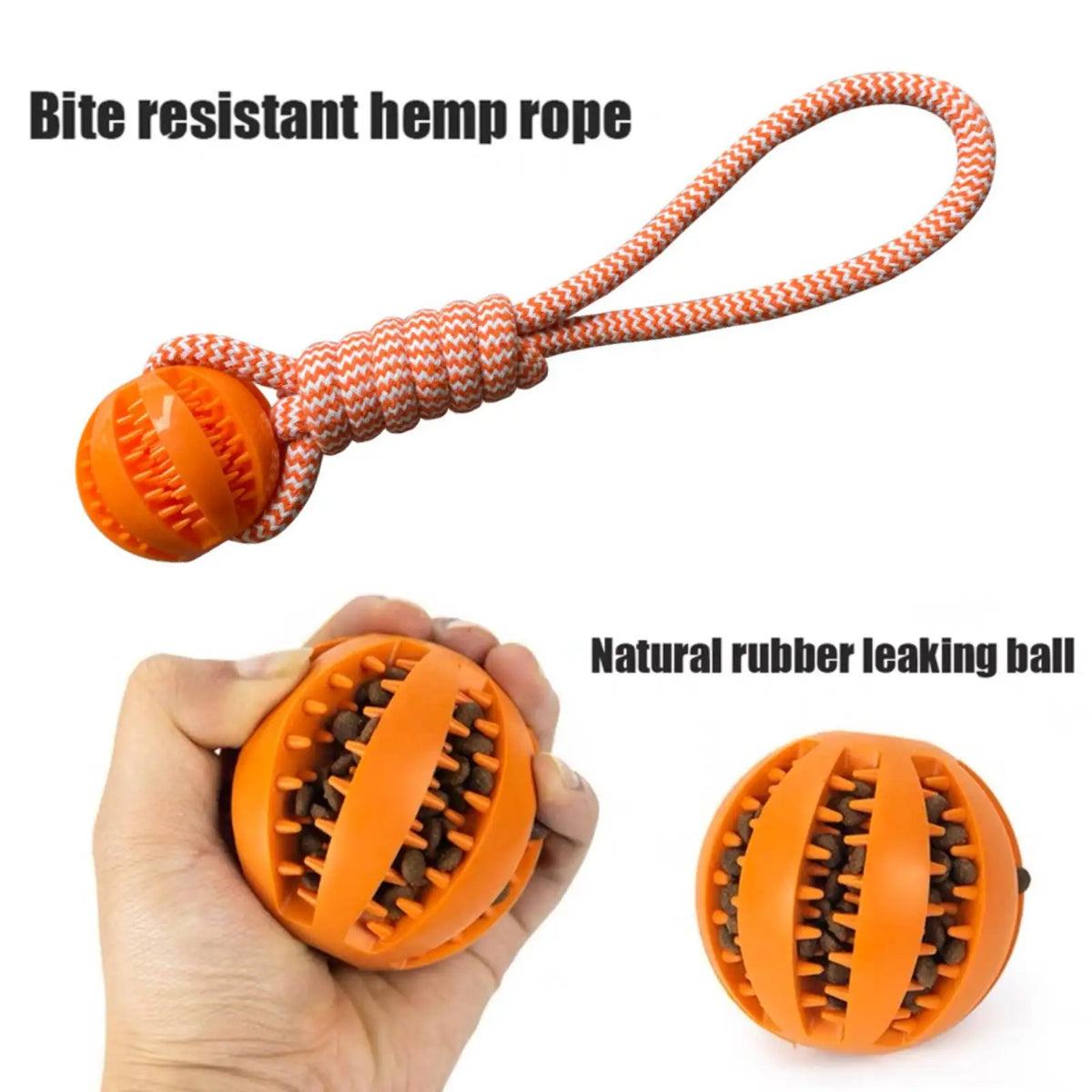 Bite-Resistant Cotton Rope Treat Ball for Dogs