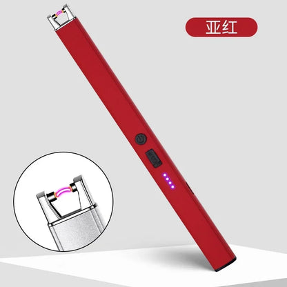 Windproof USB Electric Lighter with Safety Lock & LED Battery Display