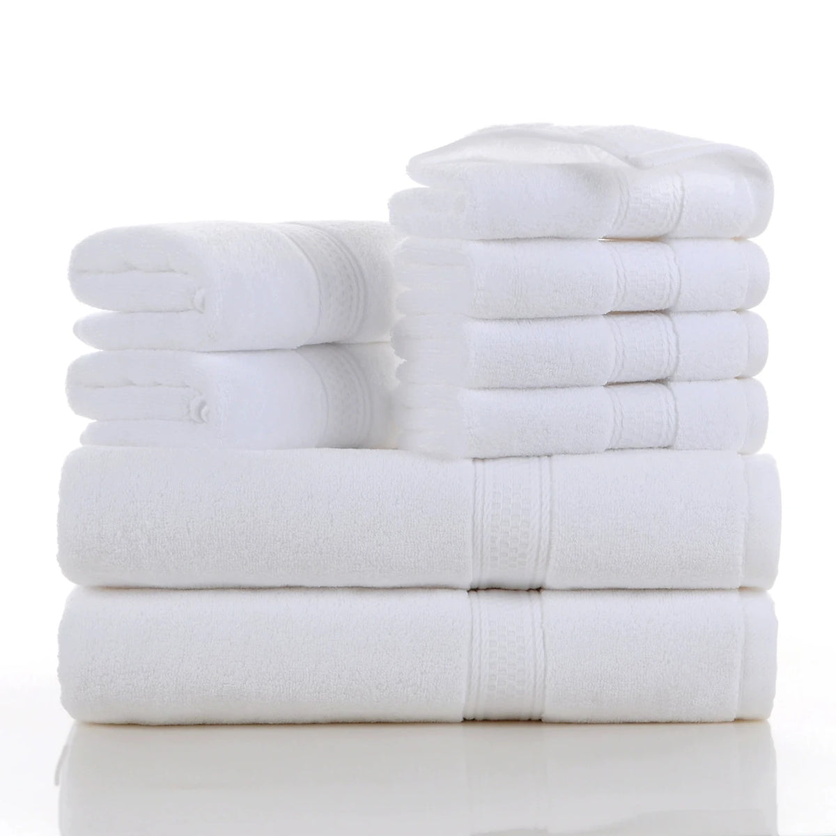 Towels 8 Piece Majestic Plush Luxury Towel Set, Cotton, Grey | Majestic - Bath Towel Set