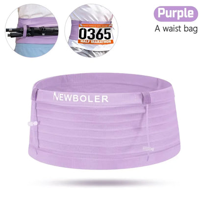 NEWBOLER Elastic Sports Waist Bag Pack Running Race Number Belt Triathlon Marathon Race Cycling Mountaineering Phone Waist Bag