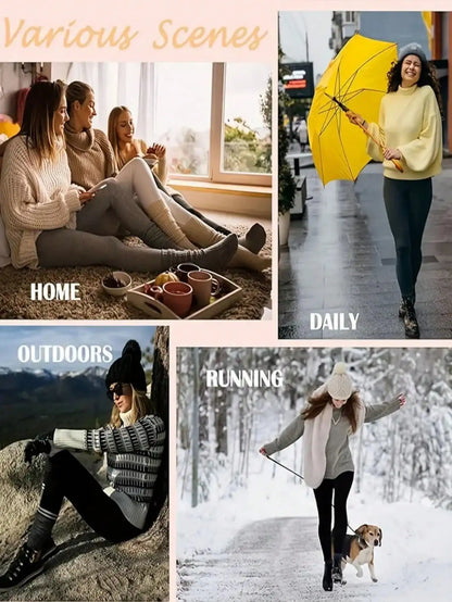 Women's Thermal High Waist Leggings — Thick Warm Fleece Yoga Pants for Winter Sports
