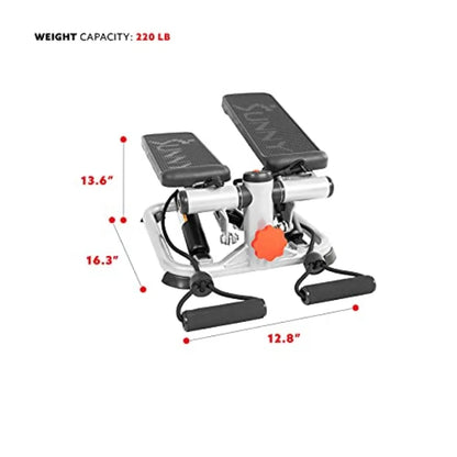 Mini Steppers with Digital Monitor and Resistance Bands, Compact Low-Impact Cardio Machines for Home Workouts