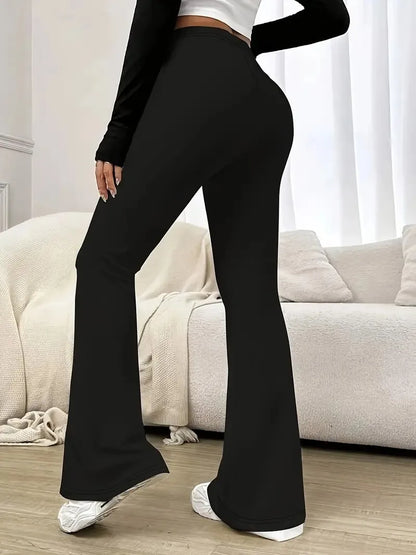 Women's High-Waisted Yoga Flared Pants — Stretchy Fitness Leggings