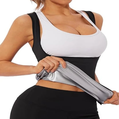 Women's Sauna Sweat Vest — Compression Waist Trainer Tank Top for Weight Loss