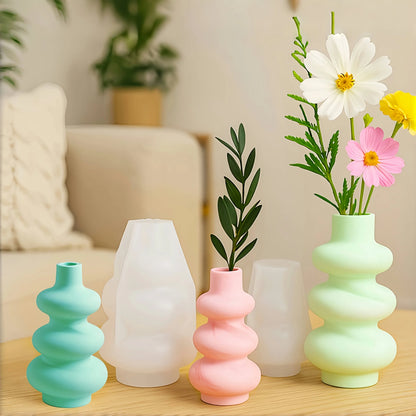 3pcs Vase Tray Silicone Mold, Plaster Vase Mold, Resin Silicone Mold, Suitable for Plaster, Microcement, Resin, etc. Handmade