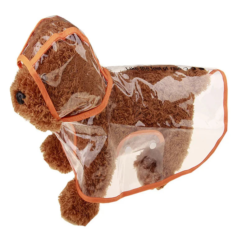 Transparent Dog Raincoat Poncho – Waterproof Fashion Rain Costume for Large Dogs