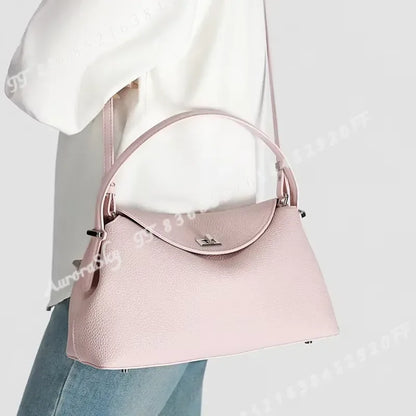 Retro Cowhide Leather Tote, Large Capacity Shopping Bag