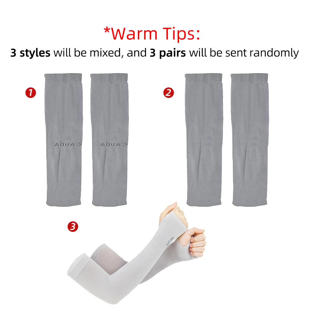 3 Pairs Breathable Sun Protection Sleeves UV Protective Arm Covers Uses for Sports Driving Outdoor Adventures Shield