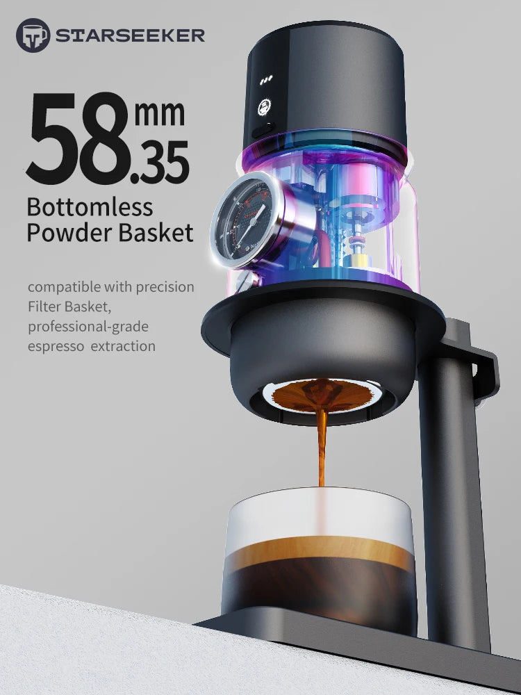 STARSEEKER Super58 Portable Electric Espresso Machine | USB-C Travel Coffee Maker with Tamper