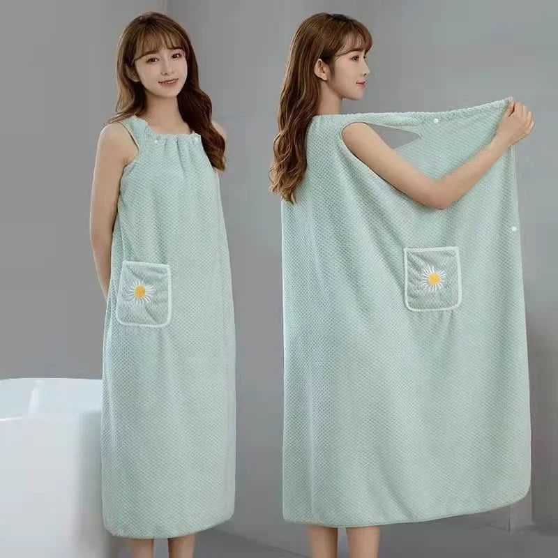 Wearable Bath Wrap Towel, Washable Bathrobe