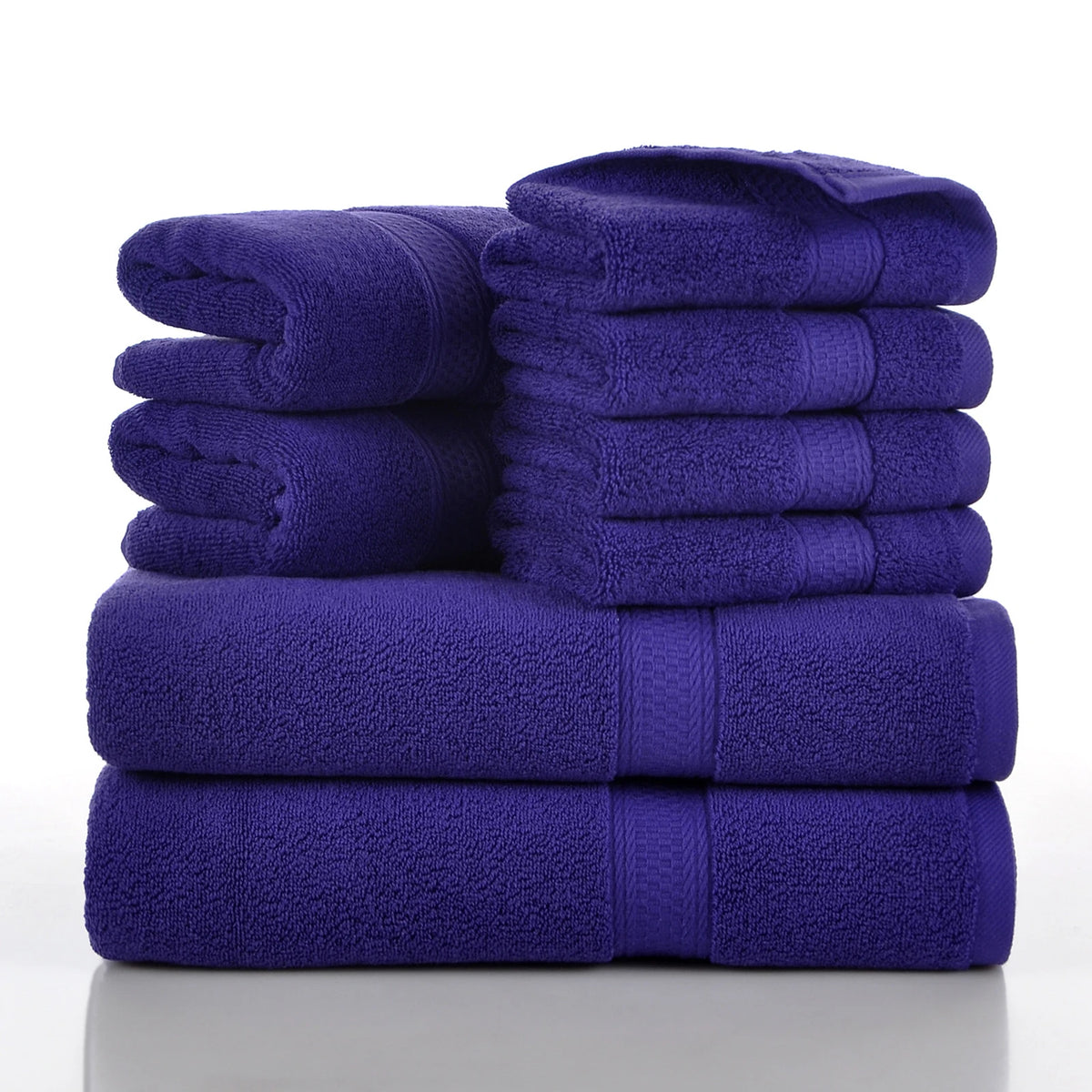 Towels 8 Piece Majestic Plush Luxury Towel Set, Cotton, Grey | Majestic - Bath Towel Set