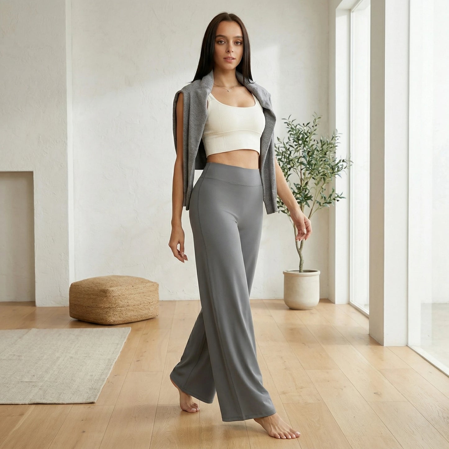 Women’s High Waist Wide Leg Yoga Pants — Tummy Control Flare Leggings