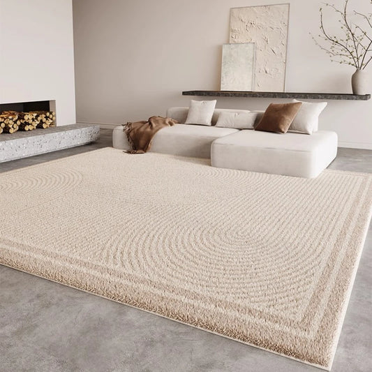 Fluffy Soft Cloakroom Rug Cream Style Living Room Decoration Line Carpet Large Area Rugs for Bedroom Home Thick Plush Floor Mat