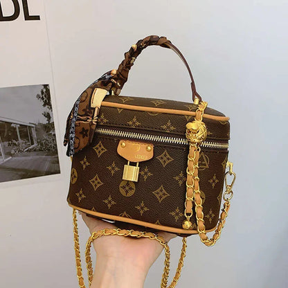 Letter-Printed Bucket Bag, Versatile Crossbody