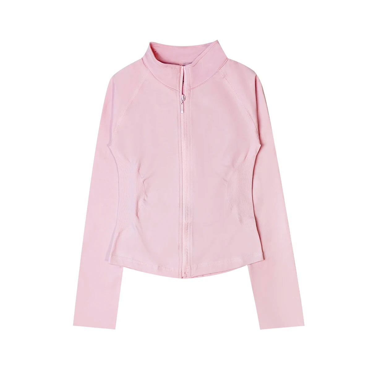 Women’s Zip-Up Sports Jacket — Seamless Long Sleeve Gym Activewear