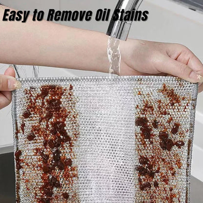 Wire Scrubber Dishcloth, Double-Sided Kitchen Pad