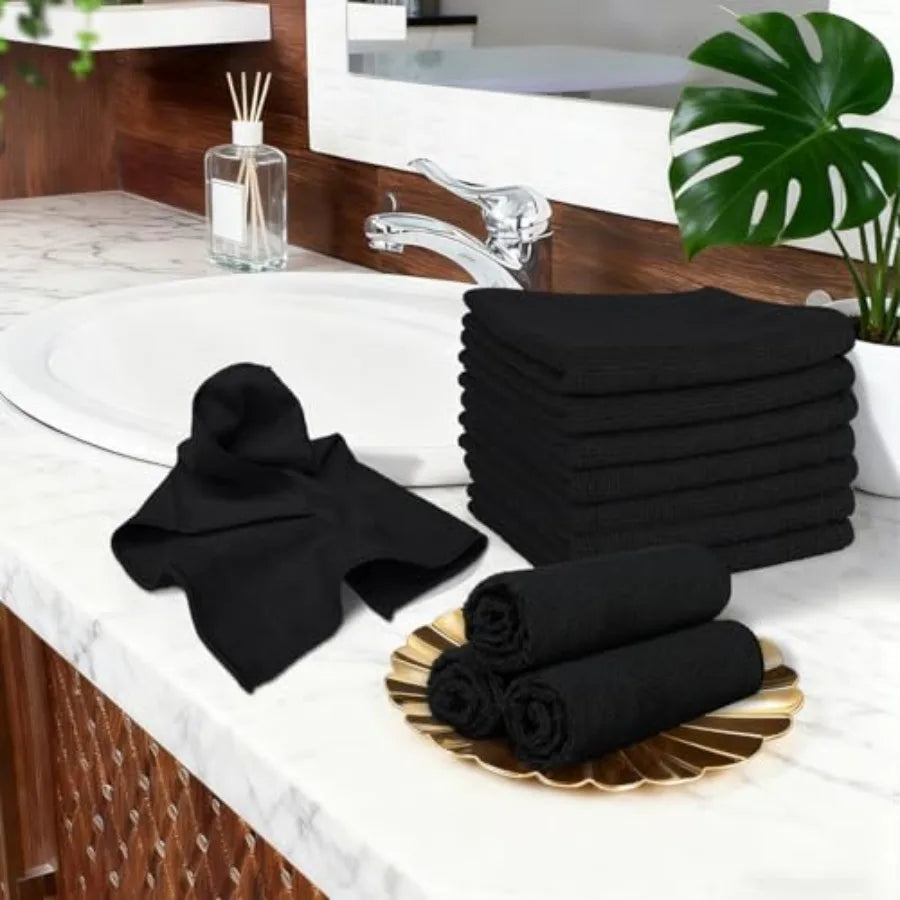 5-Pack Microfiber Face Towels & Washcloths — Bathroom, Hotel & Spa