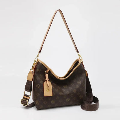 Beige Printed Commuter Tote, Large Capacity