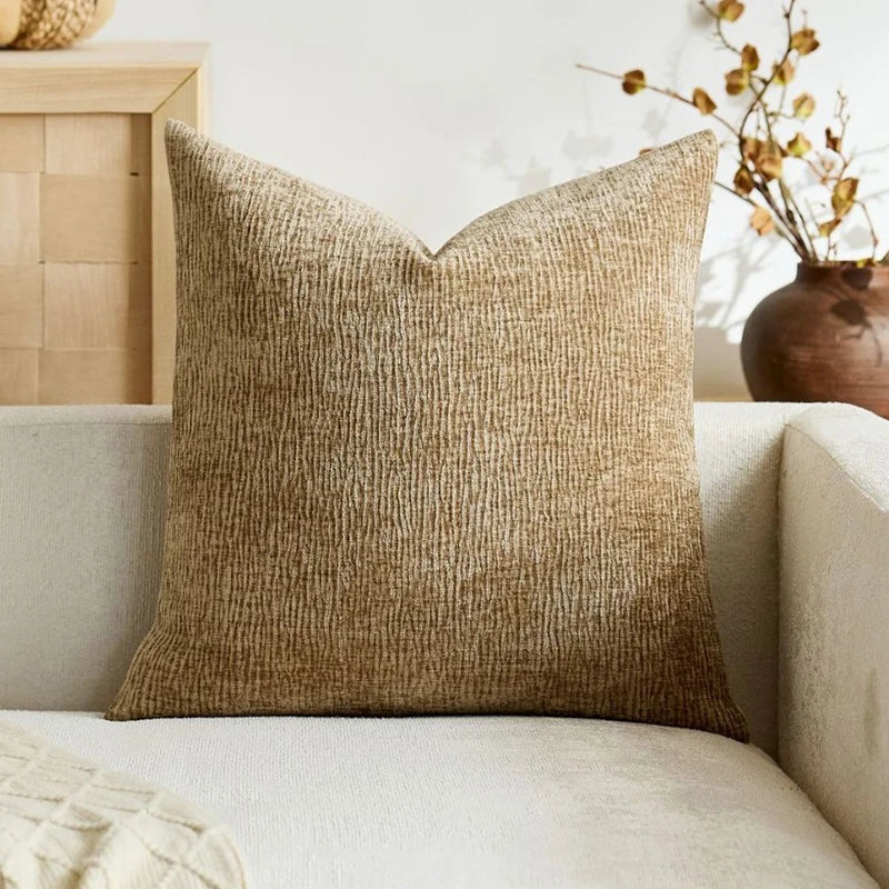 Khaki Chenille Decorative Cushion Cover