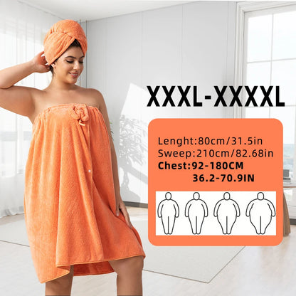 Wearable Bath Towel Set with Shower Cap — Home, Sauna & Spa