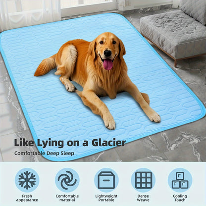 Ice-Cool Pet Cooling Mat & Bed — Breathable Sweat-Absorbent Fabric for Small, Medium & Large Pets