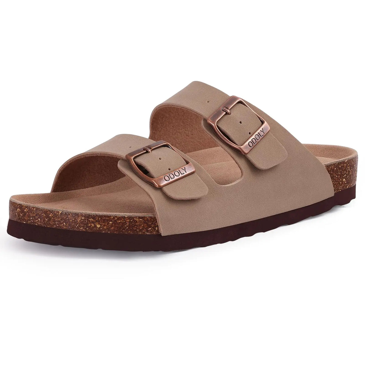Crestar Classic Women's Cork Slippers – Double Buckle Leather Beach Sandal Clogs
