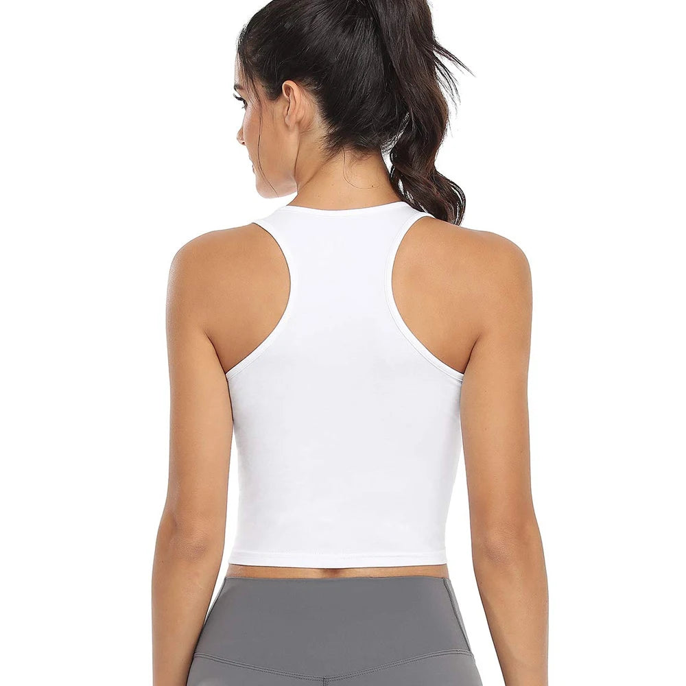 Women’s Elastic Sleeveless Tank Top — Running, Gym & Fitness