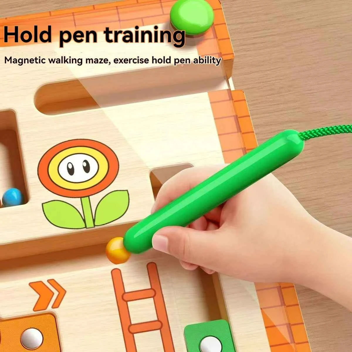 Children's Magnetic Maze Walking Ball Baby Concentration Training, Writing Logic Thinking 3 year Old Early Education Puzzle To