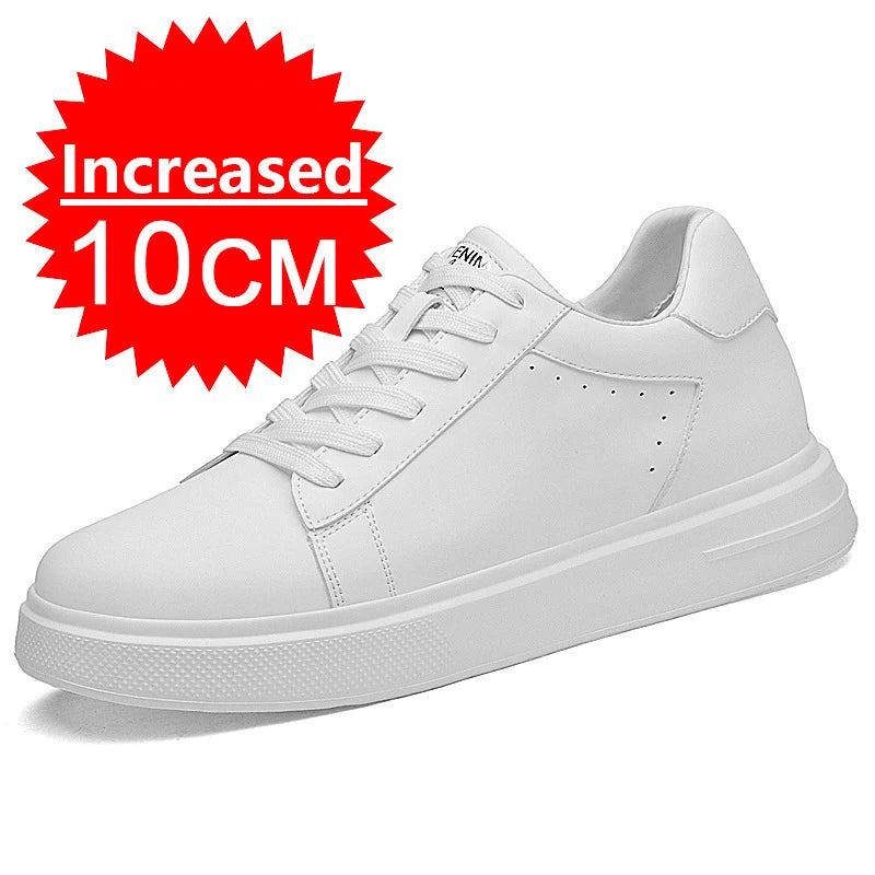 Brand Elevator Shoes Men Heightening Shoes Leather Height Increase 6/8/10cm Lifting Men's Height Increasing Mens Casual Sneakers