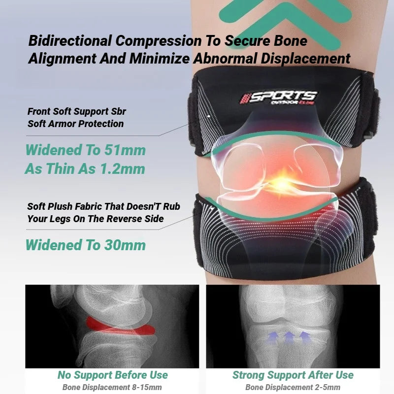 Patella Knee Brace Pro For Meniscus Adjustable Orthopedic Compression Patellar Tendon Support Strap With Pads Pain