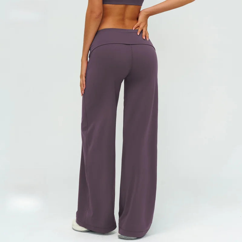 Women’s Loose Wide-Leg Sports Leggings — Slim Fit Running Trousers