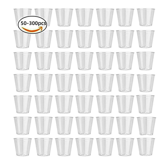 50-300 Verres à shot en plastique transparent écologiques | Gobelets à gelée et verres de fête jetables 30ml