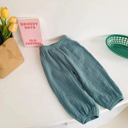 Spring Summer Mosquito Resistant Pants Toddler New Casual Loose Trousers Solid Color Pants Outer Wear Boys Girls Versatile Pants